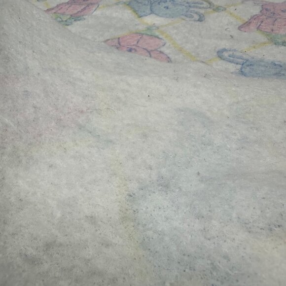 Vintage Pastel Bunny Baby Blanket Pink Blue Gender Neutral 1990s USA Retro - Picture 7 of 9